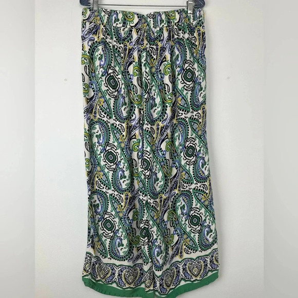Haute Hippie Pants Size XL Wide Leg Paisley Green Maximalist Dopamine Boho - Picture 2 of 9
